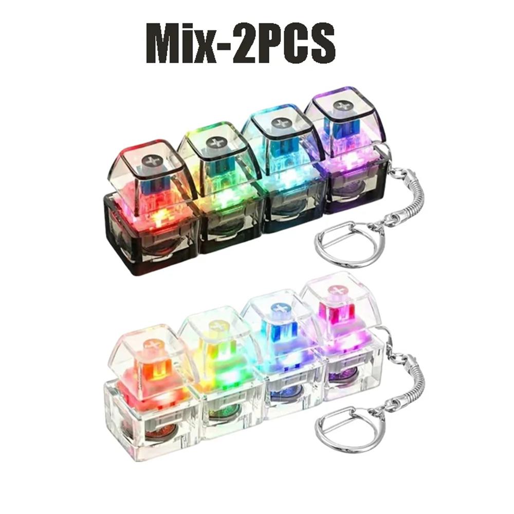 Led Light-Up Keychain Keyboard Clickable Button Fidgeting Plaything For Stress Stress Ease Portable Desk Accessory Office Decor Gift