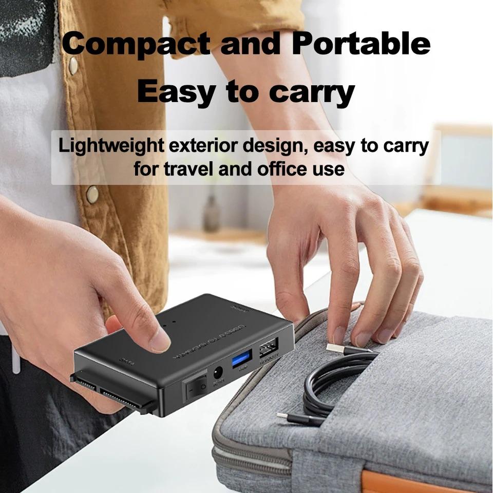 Адаптер-конвертер USB 3.0 в SATA IDE для жесткого диска, устройство чтения жесткого диска для 3,5 2,5-дюймового HDD/SSD CD DVD ROM CD-RW 3 в 1 USB IDE SATA адаптер