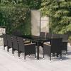 Day and Night - Day and Night Garden Dining Set 11 Pieces Black Synthetic Rattan