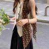 Retro French Polka Dot Silk Scarf - Brown Neckerchief for Women