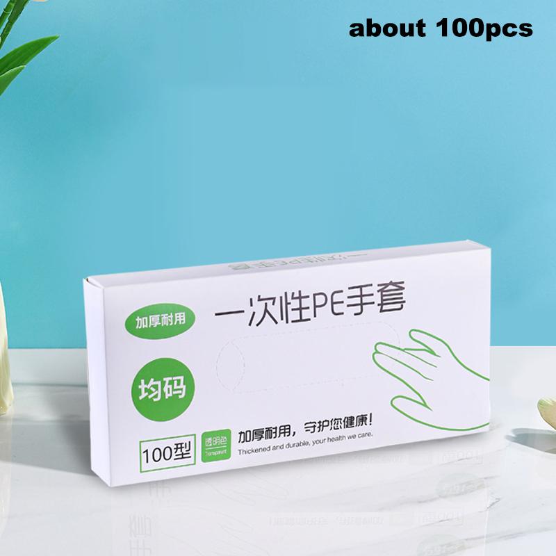 100 шт. Перчатки без латекса, одноразовые перчатки из полиэтилена, прозрачные, нескользящие, для работы с кислотой, пищевые перчатки для уборки дома