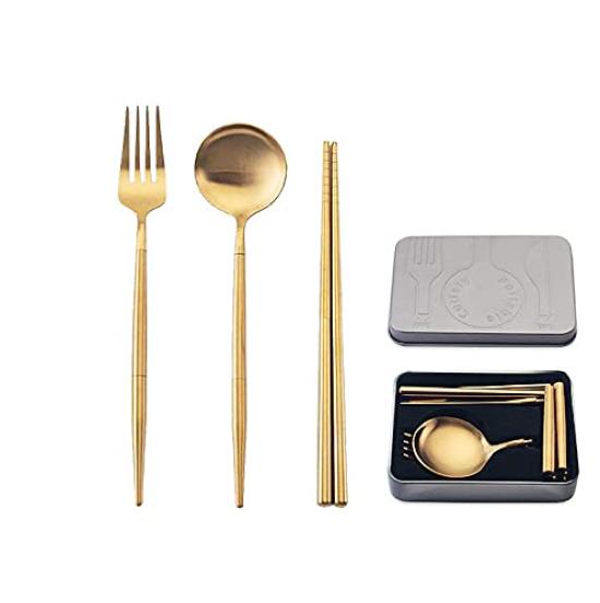 Andoo набор столовых приборов для кемпинга набор столовых приборов для улицы палочки для еды ложка вилка набор с футляром для хранения набор ланч-бокс палочки для еды набор столовых приборов портативный