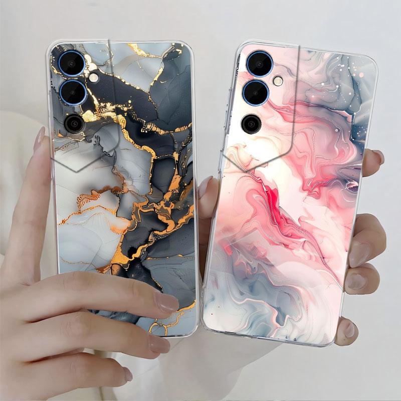 Чехол-защитная крышка для Tecno Pova Neo 2 Neo 3 Для Tecno Pova Neo Мраморный Прозрачный Мягкий Силиконовый Чехол для Телефона Мультяшный Цветочный Fundas