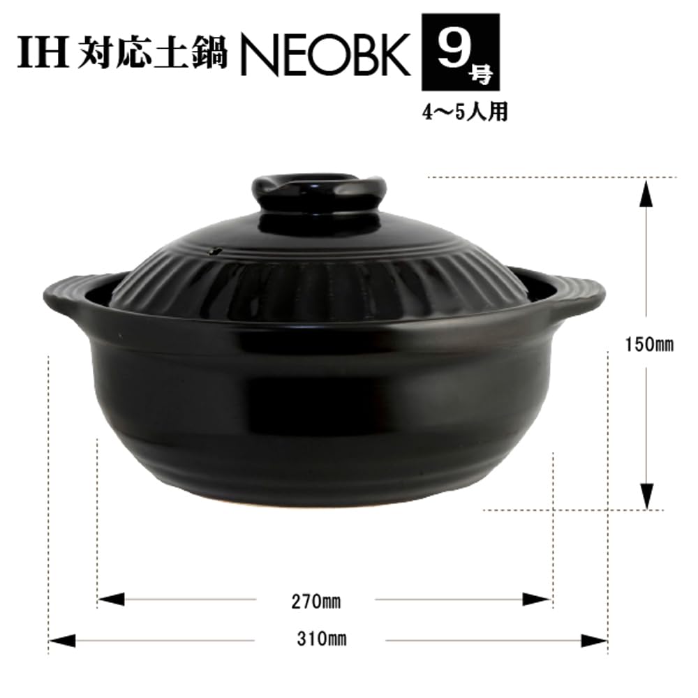 Living NEO глиняный горшок 9 31 см Огонь для людей 110370 черный Нет. Совместимость с IH/Gas, 4-5