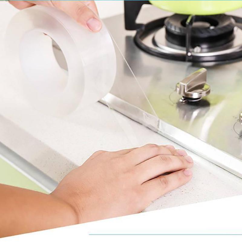 Водонепроницаемая наклейка для кухонной раковины, прозрачная лента для умывальника, ванная комната, красивый шов, наклейка для унитаза, самоклеящаяся водонепроницаемая лента для формы