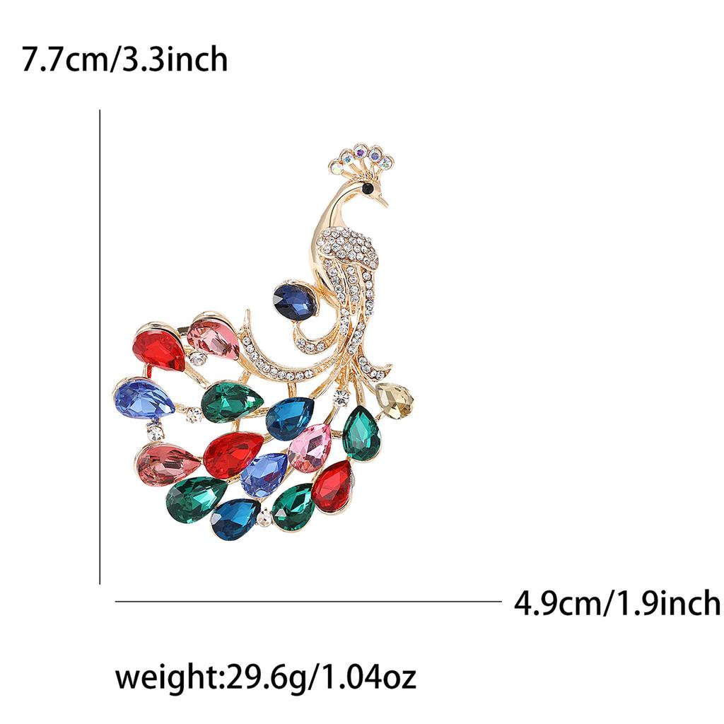 Fashion Versatile Alloy Rhinestone Peacock Brooch High-End Fashion Women'S Cheongsam Shawl Corsage Jewelry Pin