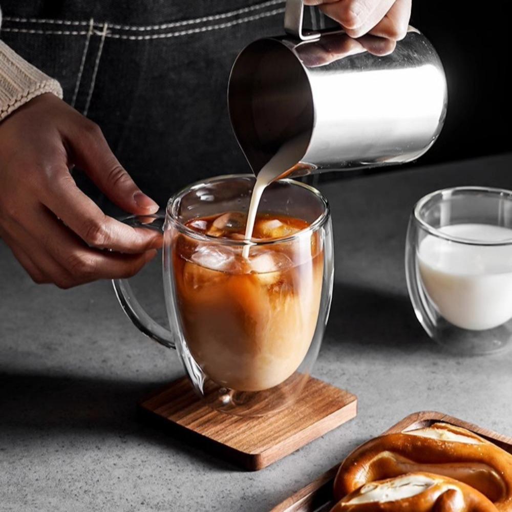 250ml/350ml/450ml with Handle Transparent Coffee Cup High Borosilicate Glass Milk Mug