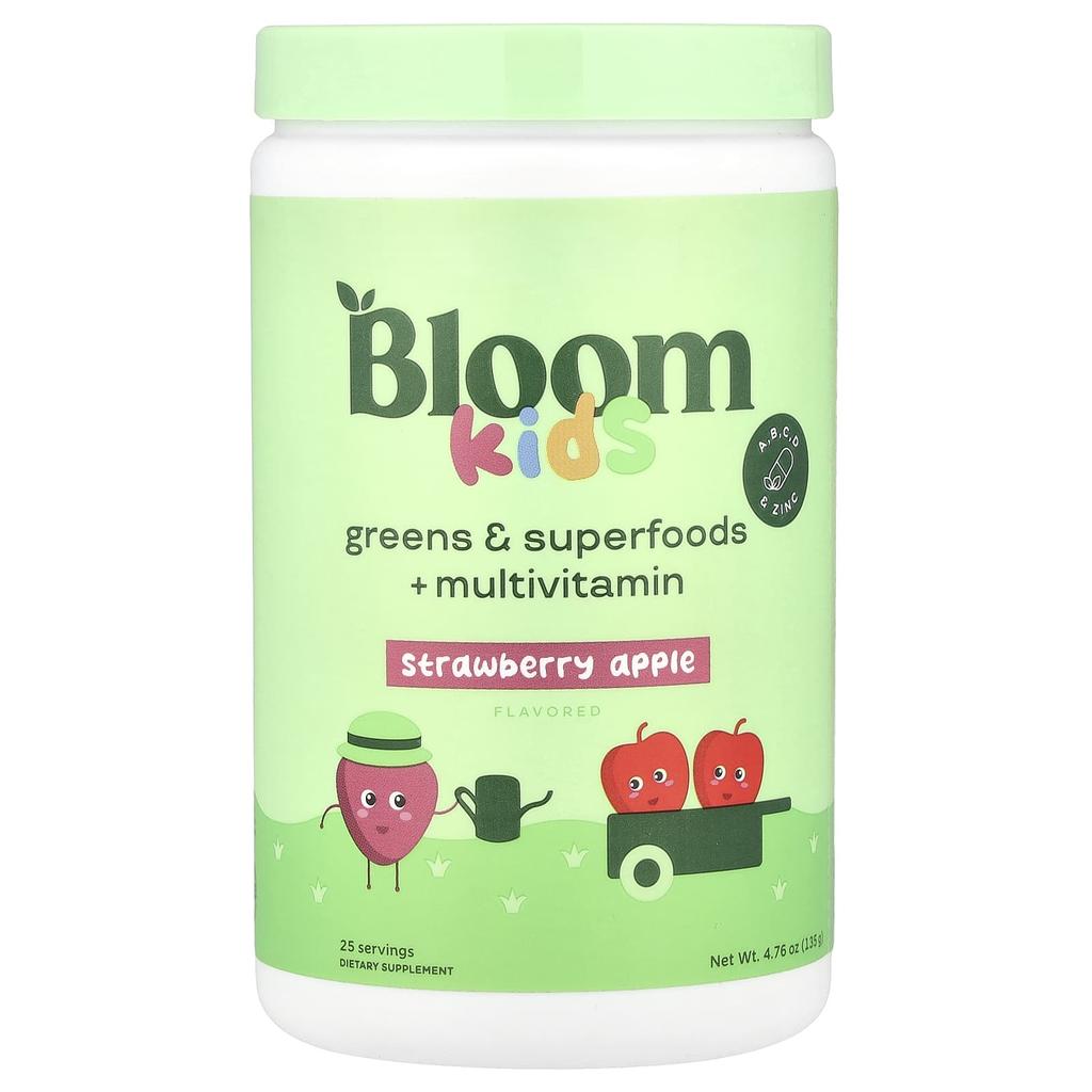 Kids, Greens & Superfoods + Multivitamins, Strawberry Apple, 135G(4.76Oz)