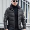Пуховик мужской зимний утолщенный теплый из натуральной кожи для мужчин среднего и пожилого возраста пуховик большого размера куртка для папы свободный
