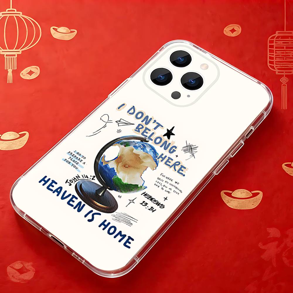 Чехол для телефона с цитатами из Библии, Иисус, Бог, подходит для iPhone 11 12 13 14 15 16 17 Pro Max Plus X XS XR SE E Mini, Защитный чехол