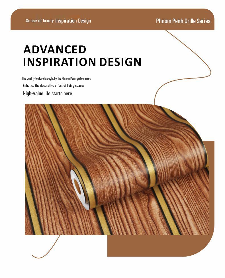 3D ПВХ Обои под Дерево с Решеткой для Спальни, Гостиной или Кабинета