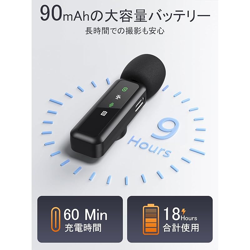 [2025 Новый штыревой микрофон] BILIWAL штыревой микрофон беспроводной iPhone iPad Совместимость с Android мгновенное подключение Синхронизация звука и изображения 5X