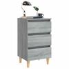 Nightstand with Solid Wood Legs Grey Sonoma 40 x 35 x 69 cm