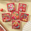 6Pcs Cartoon 2025 Red Envelope Bag Cute New Year Red Packet Lucky Red Pocket Blessing Gift
