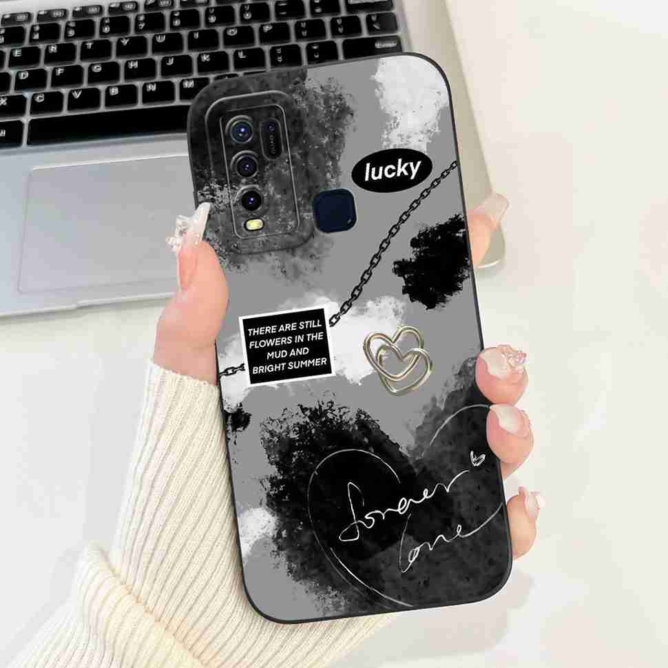 For vivo Y50 2020 1935 6.53" Case Cherry Girl Soft Silicone Cover Cartoon Rabbit For Vivo y50 VIVO Y50 V1965A Phone Cases Bumper