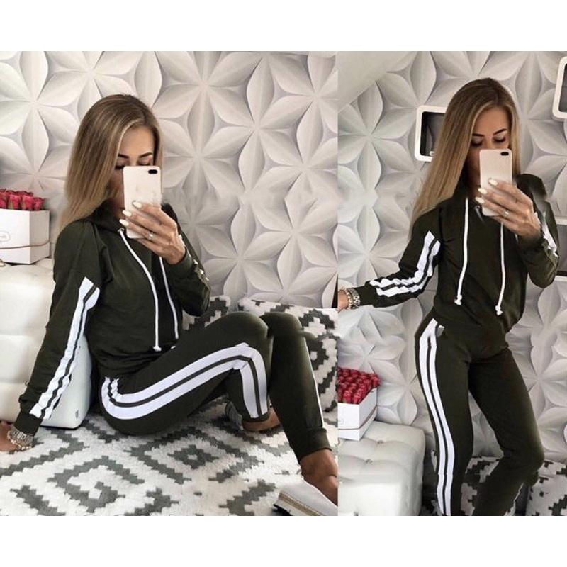 Женский комплект из двух предметов, спортивный костюм, толстовки с длинными рукавами и спортивные штаны, осенне-зимняя спортивная одежда