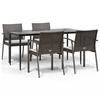 VidaXL Garden Dining Set 5 Pcs Cushions Wicker Steel 3186977