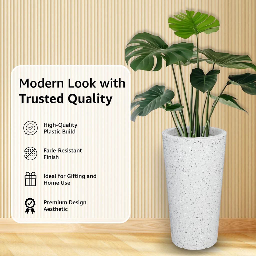Indoor and Outdoor Round 17.5 Inch/43.5 Cm Quality Flower Planter Pot (Dimensions: 24 X 24 X 43.5 Cm) – Best for Terrace/Home/Office/