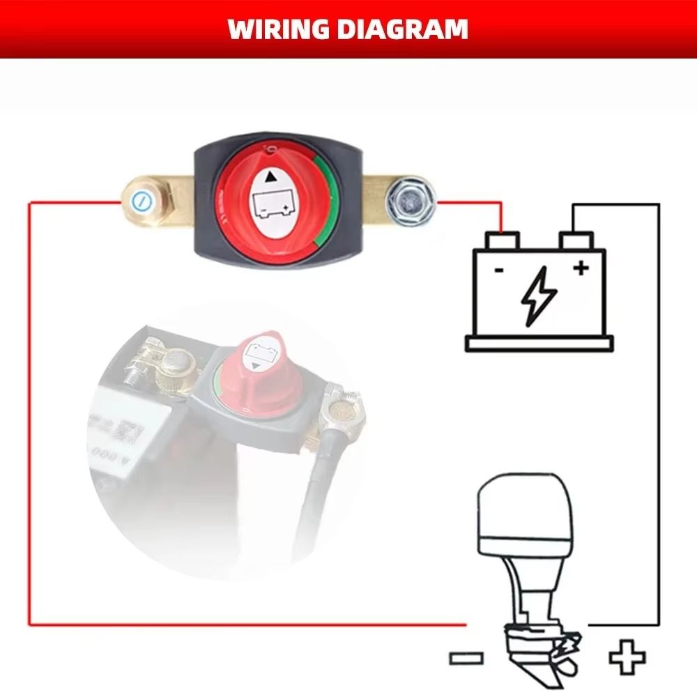 Portable 12-48V Battery Disconnect Switch Brass On/Off Battery Isolator Power Cut Master Isolator For Cars/Rvs/Boats