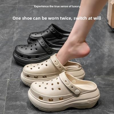 Летние тапочки Cave Mermaid, увеличивающие рост, на толстой подошве, увеличивающие рост, женская нескользящая верхняя одежда, корейская версия, ультрамягкая пляжная обувь