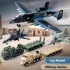 1:72 Creative Military Series Building Blocks New Attack Aircraft Fighter Transport Vehicle M-Track Model Toys For Boy Xmas Gift