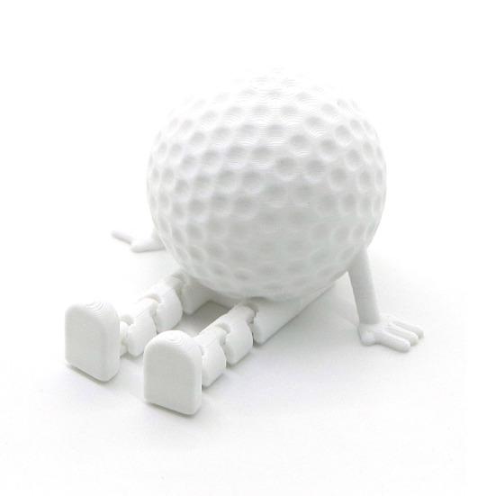 Sports Ball Figure Desk Decor with Articulating Legs 3D Printed Sitting