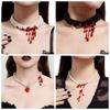 Multilayer Halloween Choker Imitation Pearl Beads Necklace Gothic Blood Drop Necklace Girl