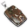 Pendant Rainforest Jasper Gemstone Handmade Silver Jewelry 2"