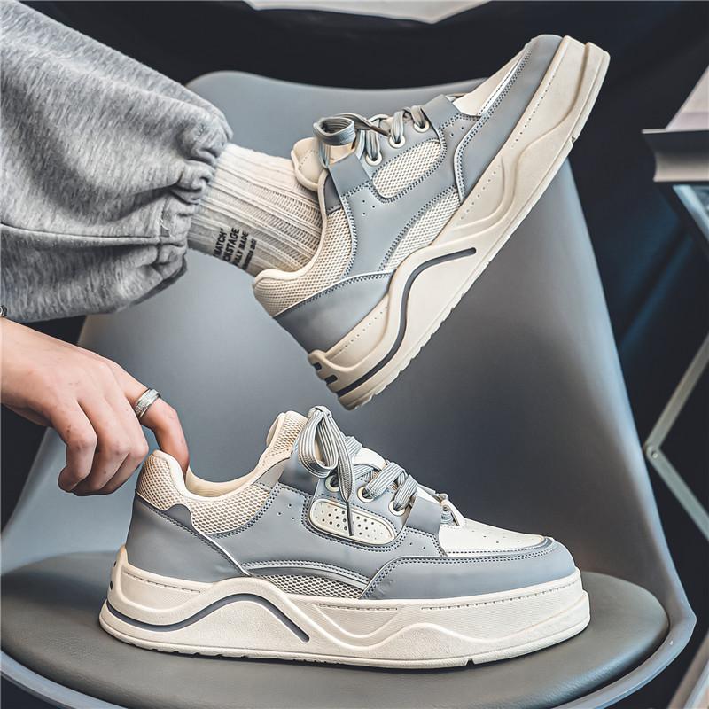 Sneaker Loafers Casual Shoe Men's Casual Shoes Sports and Leisure Men's Autumn Sneakers Skateboard Leather Shoes Mid-top New