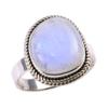 Natural Rainbow Moonstone Gemstone 925 Solid Sterling Silver Ring Size 6 A5B06