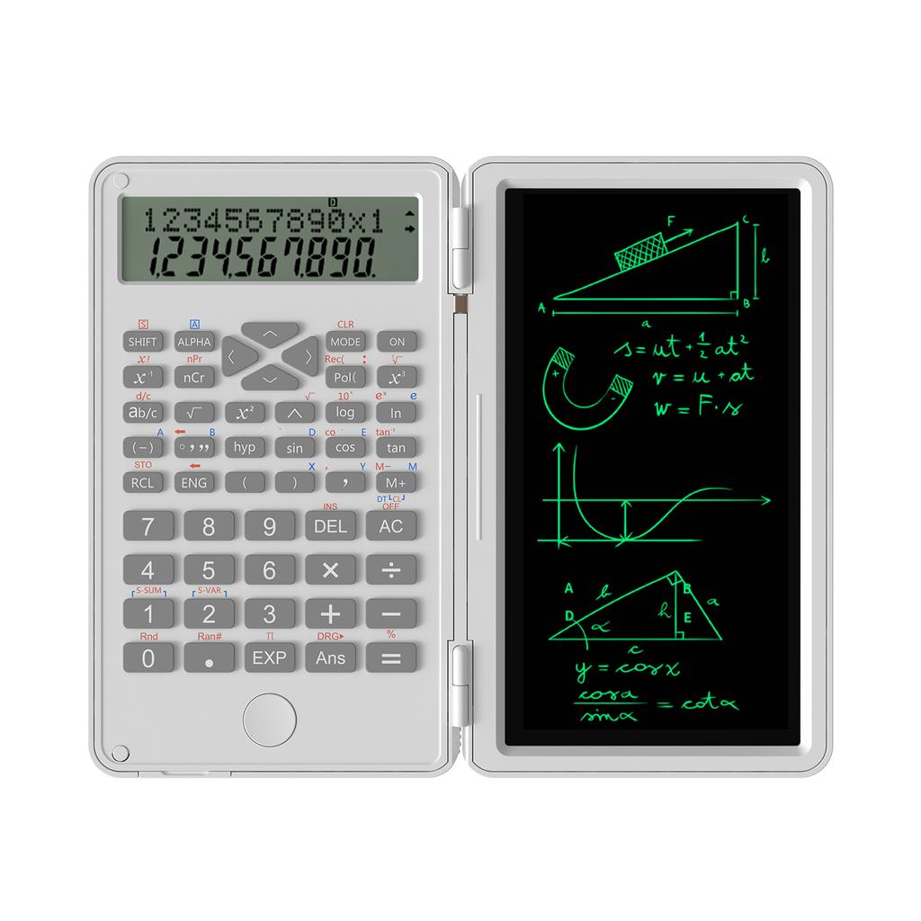 Scientific Calculator with Erasable Writing Board 240 Functions 2 Line LCD Display Foldable