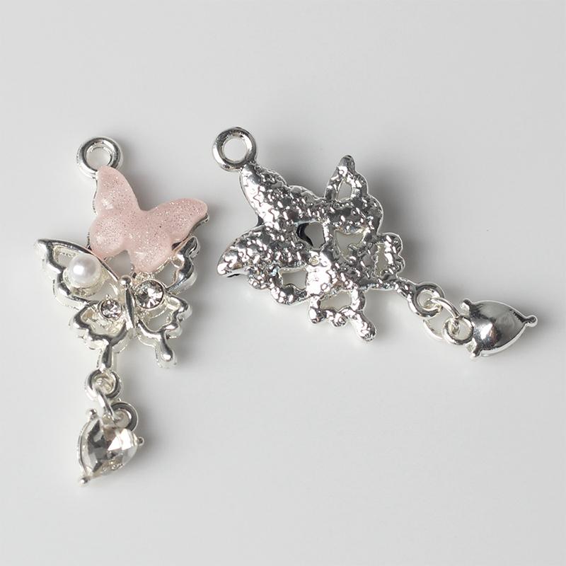 5 шт. Простые сплавные циркониевые смоляные жемчужные инкрустированные подвески-бабочки DIY браслеты ожерелья ювелирные аксессуары