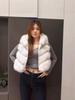 Eco-Friendly Fox Fur Faux Fur Thick Warm Slimming Sleeveless Coat
