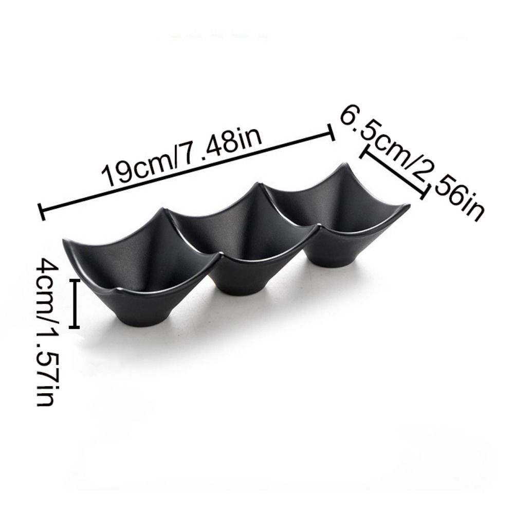 Black Seasoning Plate Japanese Style Sushi Soy Dipping Sauce Bowl Snack Plate  Home