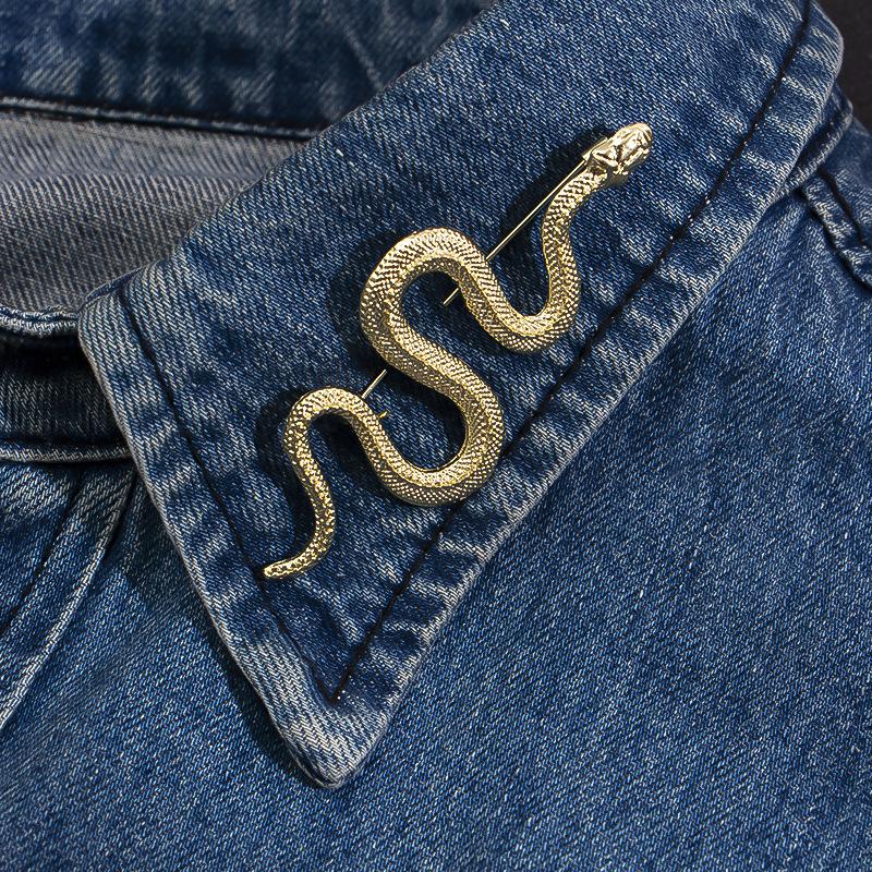 Холодная модная мужская и женская ретро-брошь в виде змеи, креативные персонализированные аксессуары для костюма, высококачественная металлическая брошь-булавка