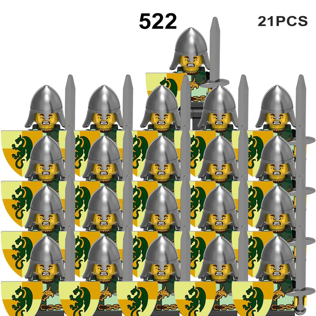 MOC средневековые военные армейские строительные блоки, римский солдат, меч, фигурки, рыцари, щит, оружие, аксессуары, кирпичи, игрушки