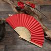 Hand Held Fans White Silk Bamboo Folding Fans Handheld Folded Fan for Wedding, Party, DIY Decoration