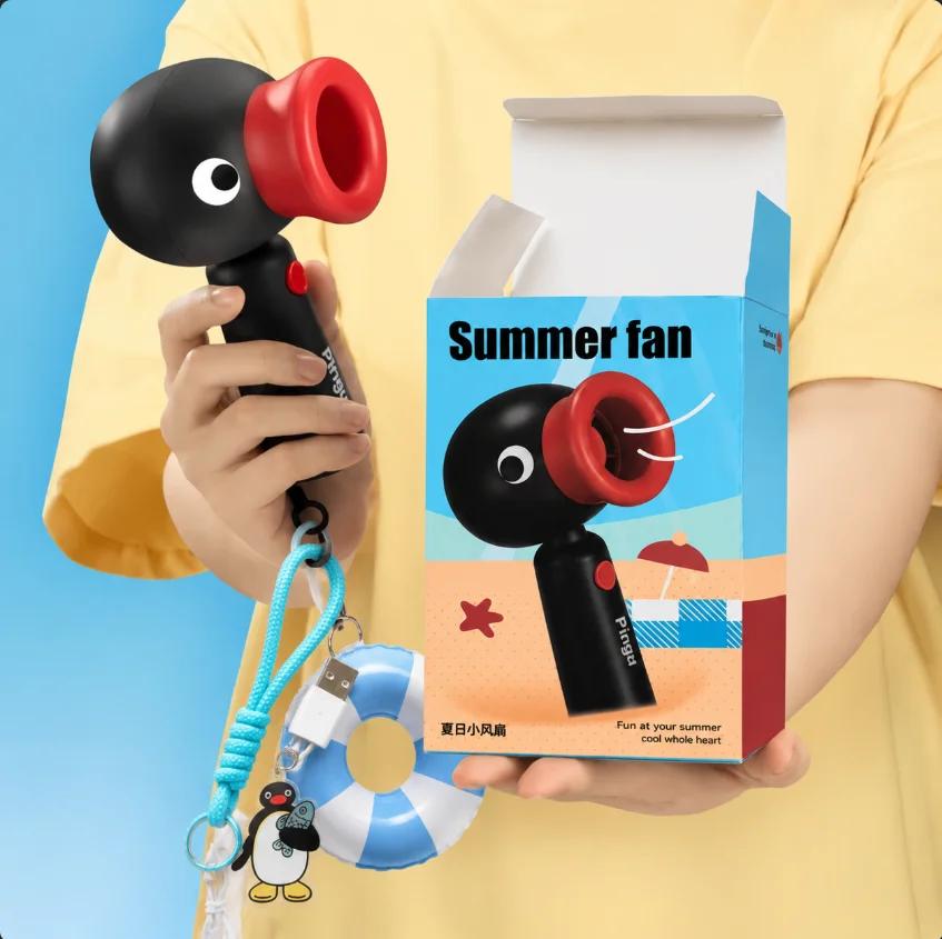 Мини-вентилятор Pingu на 2000 мАч для лета, портативный мини-USB ручной вентилятор, детский и женский подарки на день рождения