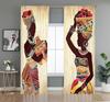 2PCS African Women Pattern Curtains Ethnic Colorful Print Bedroom Living Room Decor Art Culture Window Panels