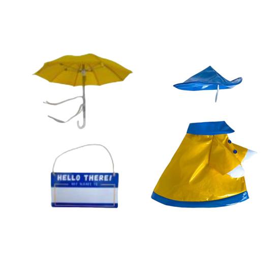 Наряд Гуся для Газона Дождевик со Шляпой-Зонтом Комплект Костюм Гуся для Веранды Одежда для Цементного или Пластикового Гуся