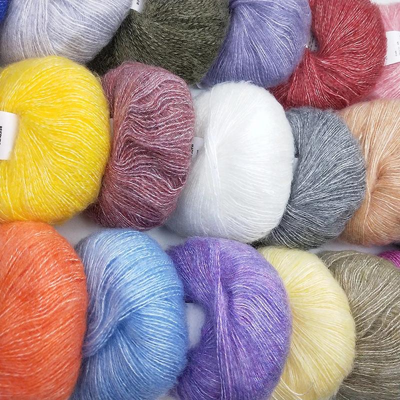 Мохеровая пряжа крючком для женщин шарф шаль шерстяная нить ручная работа своими руками 0.9 мм X 260