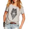 Женские футболки с графическим принтом совы Харадзюку, летние топы с индивидуальностью, женская одежда, 5 вариантов цвета, женская футболка