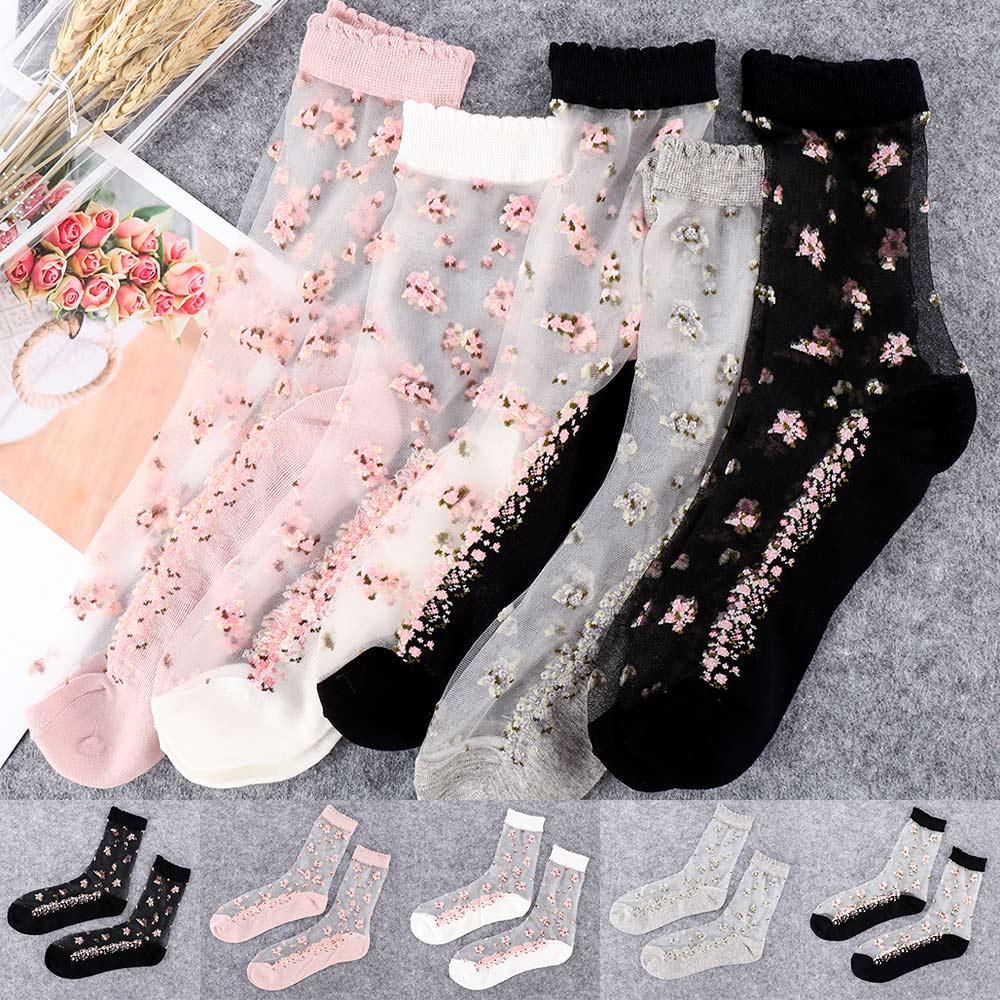 Summer Transparent Glass Silk Bow Boat Socks Thin Ankle Socks Socks Short Sock Crystal Sock