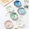 Lotus Ceramic Trays Green Creative Tray for Decoration Jewelry Plate Jewelry Organizer Containers Desktop Decor