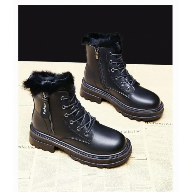 Зимние ботильоны из искусственного меха, женские модные водонепроницаемые зимние ботинки, женские, с липучкой, дешевые, плюшевые, женские, белые