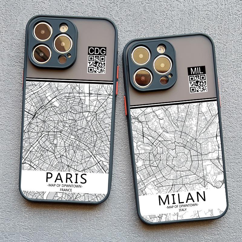 Чехол для телефона Ins Travel Country Sketch City Map для iPhone 8 7 Plus SE2 15 14 11 12 13 Pro Max Mini X XR XS Ударопрочный Funda Shell