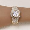 Винтажные часы с кристаллами Элегантные часы-браслеты с открытым браслетом Личность Кварцевые часы с цирконами Наручные часы Подарки