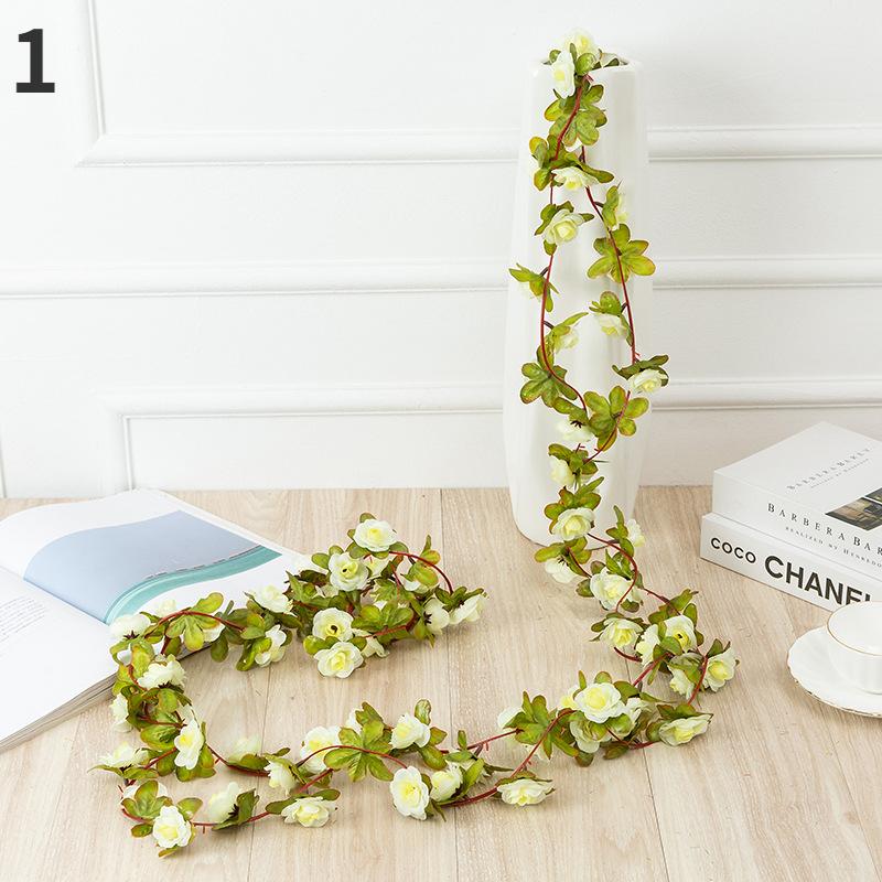 250CM Rose Artificial Flowers Christmas Garland for Wedding Home Room Decoration Spring Autumn Garden Arch DIY Fake Plant Vine