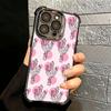 Cactus Pattern Plating Phone Case For Iphone 16 17 Pro Max Air 16E 14 15 Plus 12 13 Mini Anti-Fall Airabag Cover