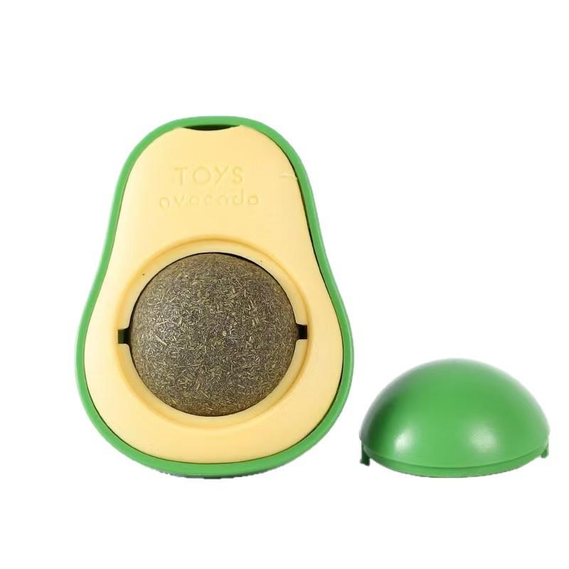 Игрушка для кошек в виде авокадо с вращающимися шариками для самостоятельного развлечения и здоровья зубов